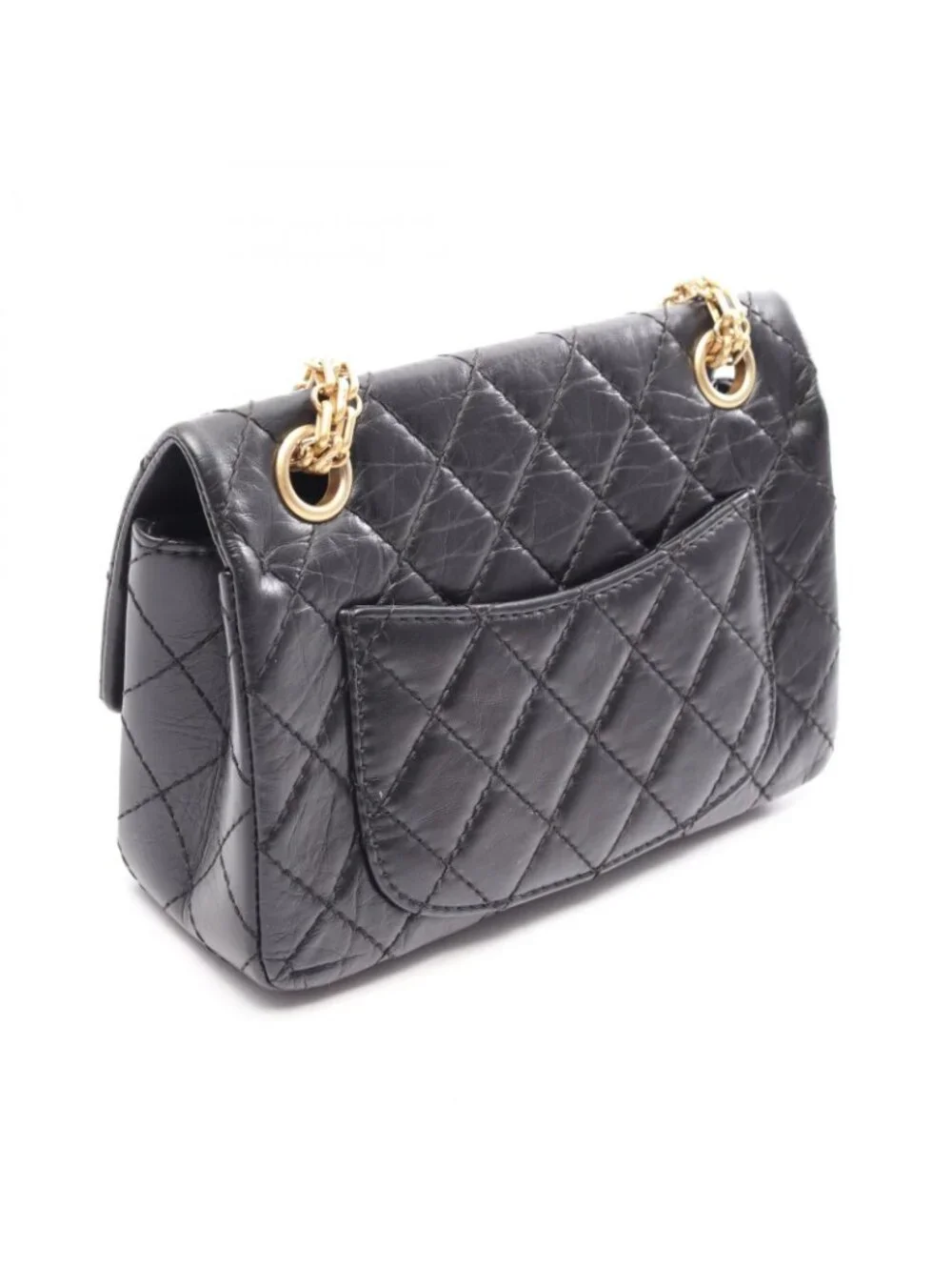 Chanel Shoulder Bag 2.55 Mini Quilted Black Calf Chain